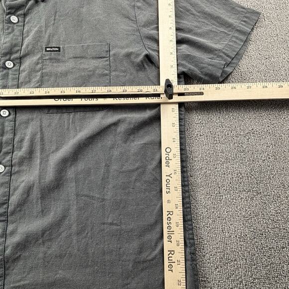 Brixton Shirt Adult Large Gray Button Up Short Sleeve Casual Streetwear Men's - Picture 11 of 14